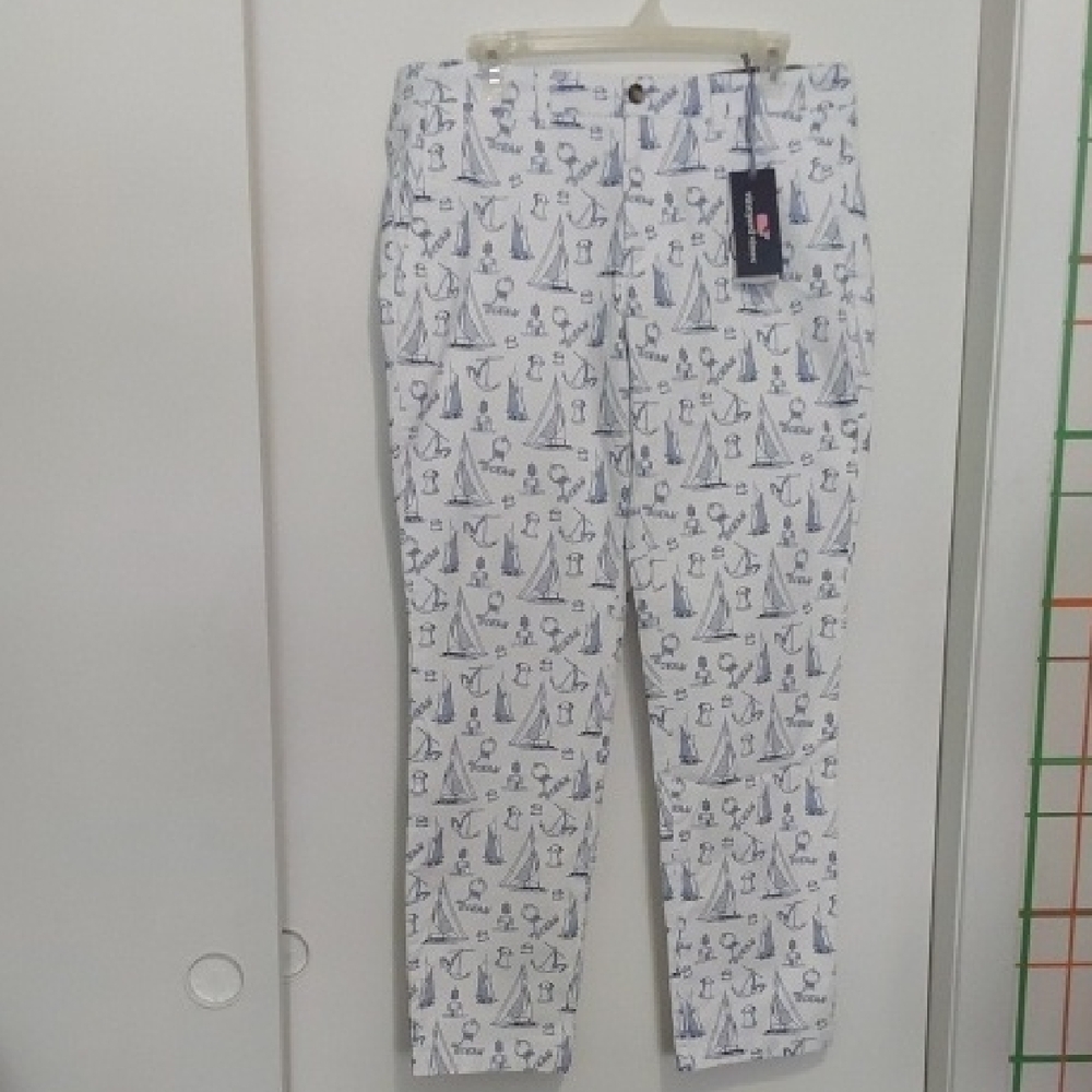 Vineyard Vines Men's Chinos with Blue Nautical Print